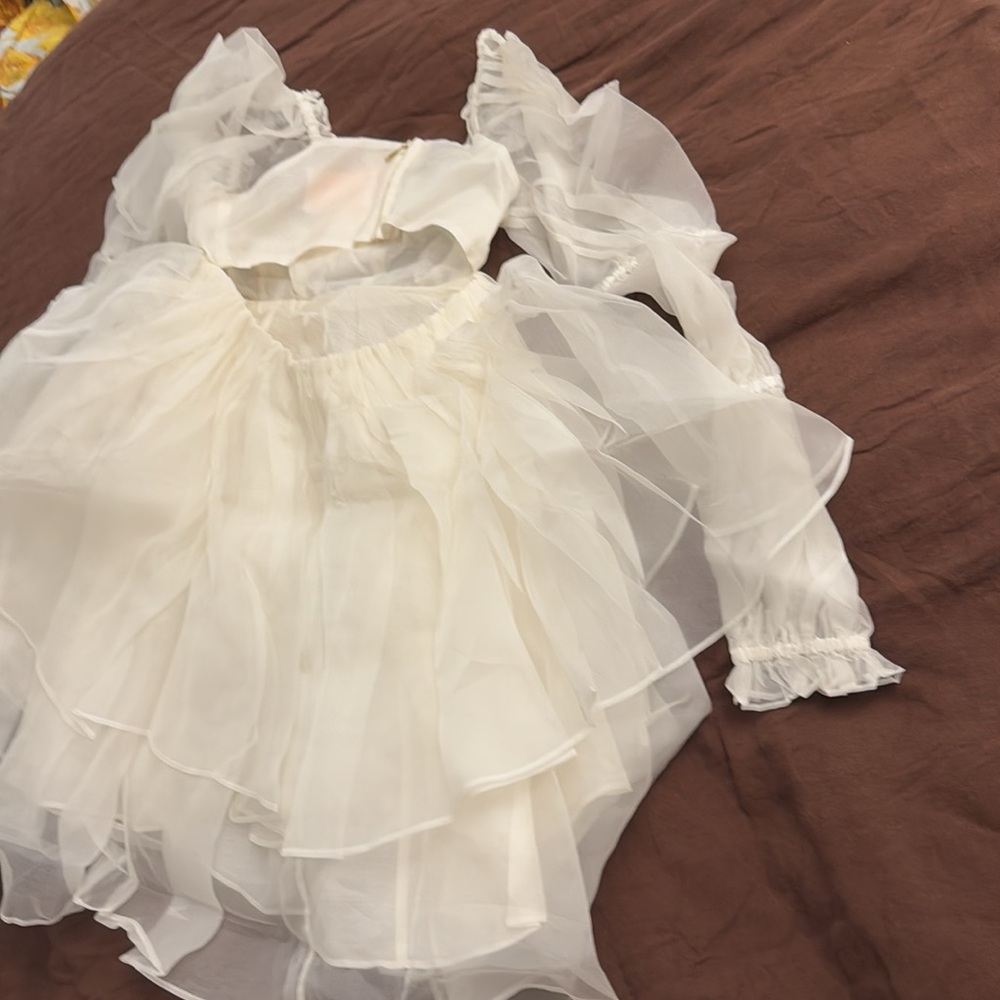 NWT SELKIE The Silk Gauze Ivory Moonlight Dress - Picture 10 of 10